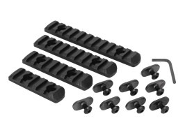 Set of four polymer MOE RIS rails for M-LOK handguard - black [A.C.M.]