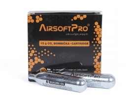 Set of 12g CO2 cartridges (9 + 1 pc with silicone oil) [AirsoftPro]