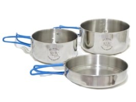 Stainless steel cookware set MAKALU, 3-pieces [ALB forming]