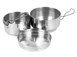 Stainless steel mess tin, 3-pieces [ALB forming]