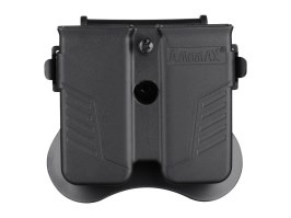 Universal tactical double pistol magazine pouch - black [Amomax]