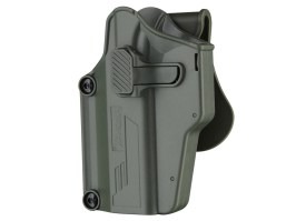 Tactical polymer universal holster Per-Fit - Olive Drab, left-handed [Amomax]