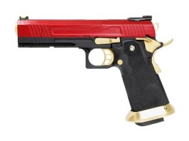 Airsoft GBB pisztoly Hi-Capa 5.1 HX10 (osztott csúszka) - piros/arany [AW Custom]
