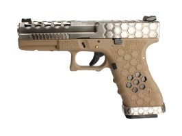 Airsoftová pistole G-HexCut VX01 - stříbrná/TAN [AW Custom]