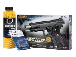 Balíček: Airsoftová elektrická pistole Combat Delta, EBB + 3000 kuliček + 4 baterie [Tokyo Marui]