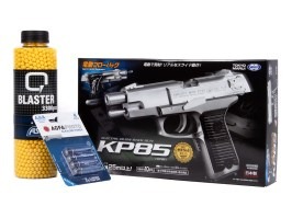 Balíček: Airsoftová elektrická pistole KP85, blowback EBB + 3000 kuliček + 4 baterie [Tokyo Marui]