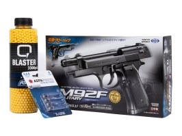 Balíček: Airsoftová elektrická pistole M92F Military, EBB + 3000 kuliček + 4 baterie [Tokyo Marui]