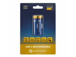 Rechargeable USB-C Li-Ion battery 1.5V AAA 733mAh - 2pc [Bluetouch]