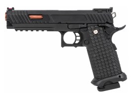 Airsoft pistol EC-2102 with metal slide, gas, blowback (GBB) - black [E&C]