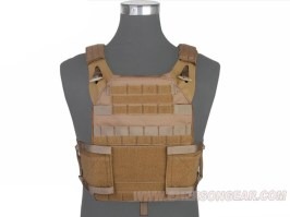 Jumer Plate Carrier 2.0 with dummy ballistic plates - Coyote Brown [EmersonGear]