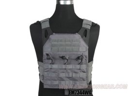 Jumer Plate Carrier With Triple M4 Pouch and dummy ballistic plates - Wolf Grey [EmersonGear]