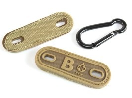 PVC 3D Blood type tag B+  - Coyote Brown (CB) [EmersonGear]