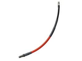 USL SlimLine HPA hose - male QD + 1/8NPT, 25cm with braided - Deep Red [EPeS]