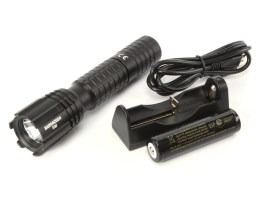 Taktická 5W LED svítilna BARRACUDA 5 + USB nabíjecí adapter a akumulátor [ESP]