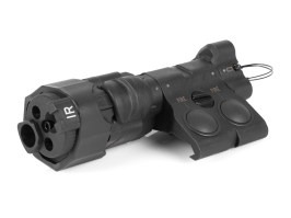 Taktická LED svítilna C1+ s červeným / IR laserem s RIS montáží na zbraň - černá [FMA]