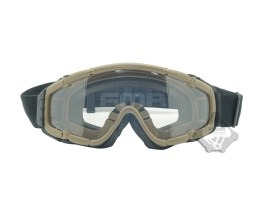 Taktické brýle SI s ventilátorem s přepravním pouzdrem Desert - čiré, tmavé [FMA]