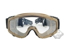 Taktické brýle SI na helmu s přepravním pouzdrem Desert - čiré, tmavé [FMA]