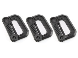 Universal 5cm D shape quick hook plastic bucles (3pcs) - Black [FMA]