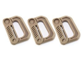 Universal 5cm D shape quick hook plastic bucles (3pcs) - Desert [FMA]