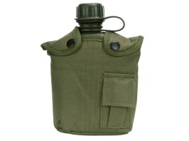 Plastic 1L US canteen with cover - Green [Fosco]