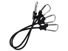 Cordes élastiques avec mousqueton, 60 cm, lot de 2 - Noir [Fosco]