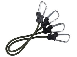 Cordes élastiques avec mousqueton, 60 cm, lot de 2 - Vert [Fosco]
