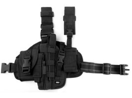 Tactical drop leg pistol holster, left - Black [101 INC]