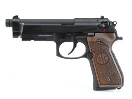 Pistola de airsoft GPM92 GP2, full metal, gas blowback (GBB) - Empuñadura de madera de nogal [G&G]