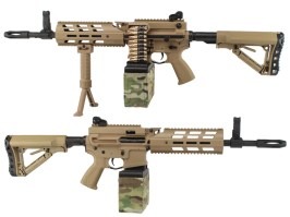 Airsoft rifle CM16 LMG - Desert, Electronic trigger [G&G]