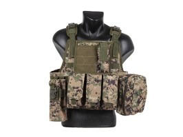 Taktická vojenská vesta KINGRIN M4 600D - Digital Woodland [Imperator Tactical]