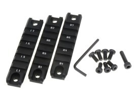 Set of 3pcs mounting CNC RIS (Picatiny) rails for G36C - black [JJ Airsoft]