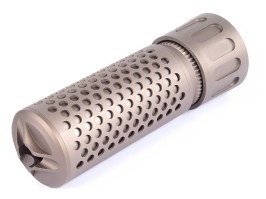 Imitace tlumiče QDC KAC Style - krátký, závit (-)14mm  + kompenzátor - FDE [JJ Airsoft]