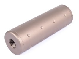 Kovová imitace tlumiče hluku 100 x 35mm, závit (+/-)14mm - TAN [JJ Airsoft]