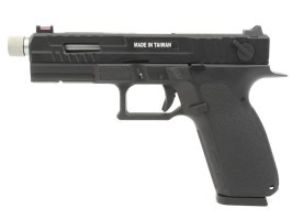 Airsoft pistol KP-13F, barrel with thread, blowback with a dose (CO2) - black [KJ Works]