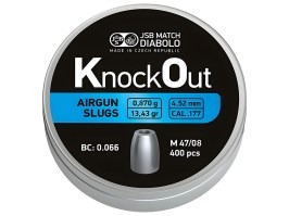 Diabolky KNOCKOUT Slugs 4,52mm (cal .177) / 0,870g - 400ks [JSB Match Diabolo]