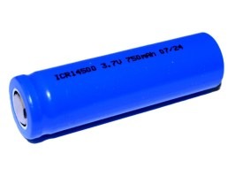 ICR14500 Lithium-Ion Rechargeable Battery 3.7V, 750 mAh (Li-Ion) [NEXCELL]