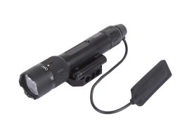 Tactical LED Flashlight WMX200 (strobe / IR) with RIS foldable weapon mount – Black [Night Evolution]