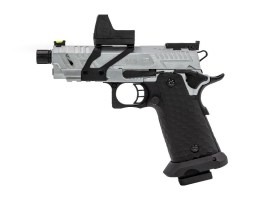 Pistola de airsoft GBB Hi-Capa Vengeance Compact Red Dot, Plata [Vorsk]