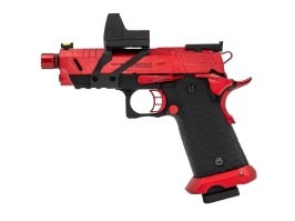 Airsoftová pistole Hi-Capa Vengeance Compact s kolimátorem, GBB - černo-červená [Vorsk]