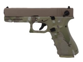 Airsoftová pistole EU8, dávka, kovový závěr, plyn, blowback - HYDRO TAN/CAMO [Raven]