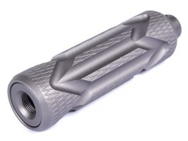 Kovový tlumič 128 x 35mm (SL10336B) - šedý [SLONG Airsoft]