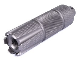 Kovový tlumič 128 x 35mm (SL10337B) - šedý [SLONG Airsoft]