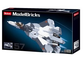 Stavebnice Model Bricks M38-B0986 Proudový stíhací letoun Su-57 2v1 [Sluban]