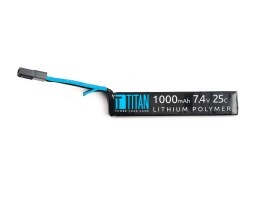 Akumulátor Li-Po 7,4V 1000mAh 25C - Mini AK stick s Tamiya konektorem [TITAN]