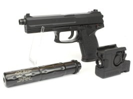 Airsoftová pistole SOCOM 23 - set se svítilnou a tlumičem, plyn [Tokyo Marui]
