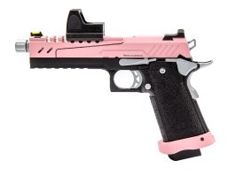 Pistolet GBB airsoft Hi-Capa 5.1S avec point rouge - Glissière rose [Vorsk]