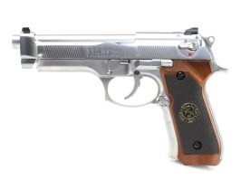 Airsoft pistol Samurai Edge Biohazard M92 FULL AUTO GBB - Silver [WE]