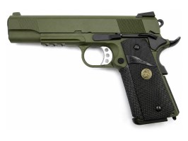 Airsoftová pistole M.E.U. SOC RAIL- olivová , celokov, blowback [WE]