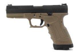 Airsoft pistol GP1799 T2  - GBB, metal black slide, TAN frame, silver barrel [WE]
