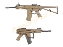 Airsoft rifle AWSS KAC PDW 10” GBB, blowback - TAN, 2x magazine [WE]